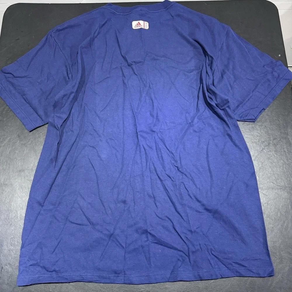 Vintage Adidas Shirt Blue Mens Crewneck Short Sleeve Sz L Football Helmet‎ 2002